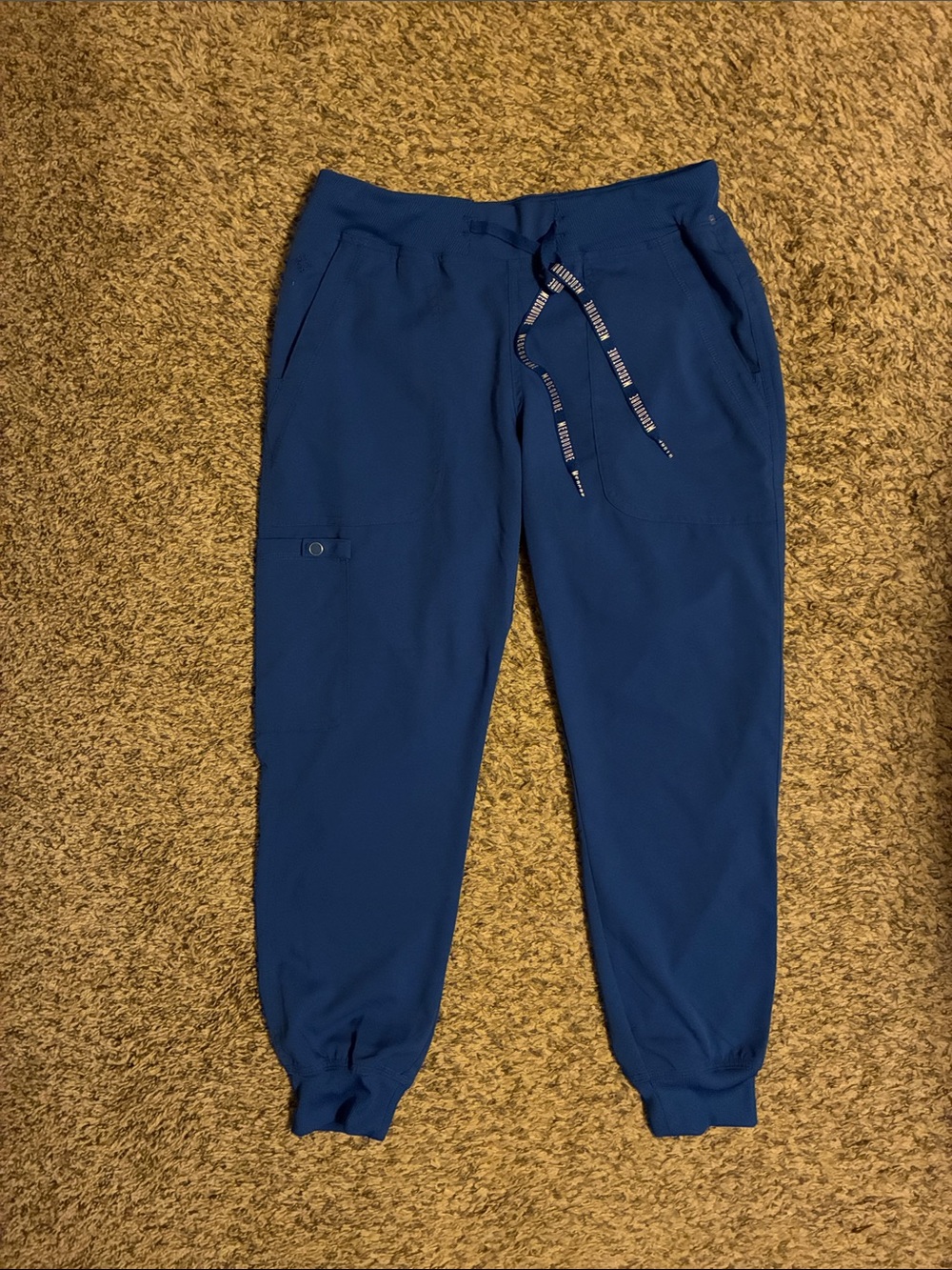 Med Couture touch scrub joggers in royal blue - size small petite